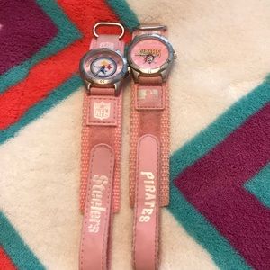 Pink Pittsburgh Steelers and Pirates watch